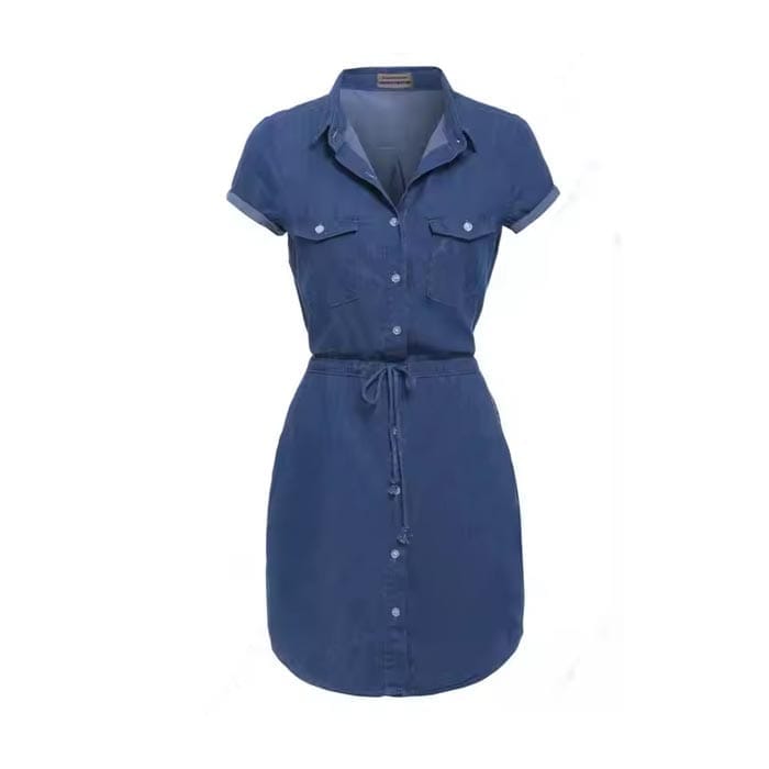 Short-Sleeve Shirt Denim Dress